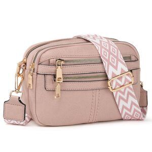 6704 Crossbody Bags , 6-Pockets Cross Body Purse, Vegan Leather Handbags